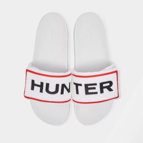 Hunter Original Terry Towelling Logo Adjustable Slides (J049W) Ireland